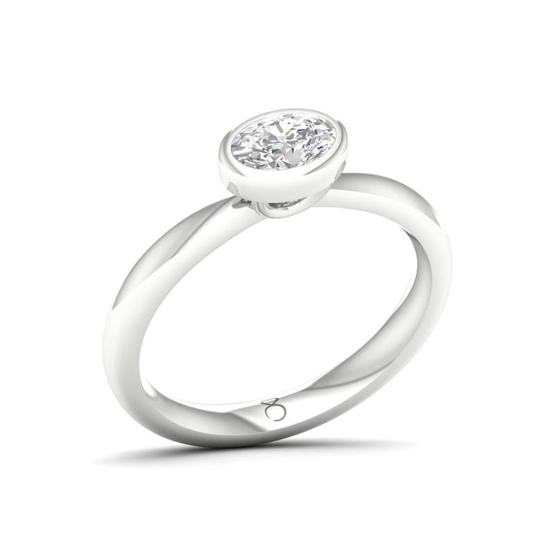 The Diamond Story 18ct White Gold Rub Over Solitaire 0.37ct Diamond Ring