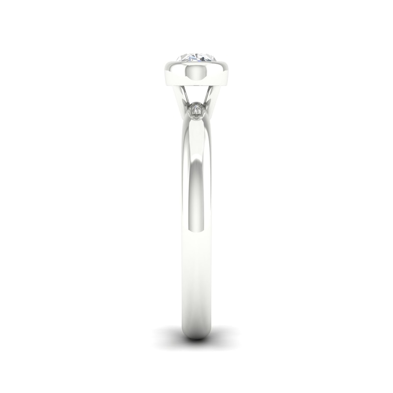Main Image 4 of The Diamond Story 18ct White Gold Rub Over Solitaire 0.37ct Diamond Ring