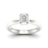 Thumbnail Image 0 of The Diamond Story 18ct White Gold Emerald Solitaire 0.37ct Diamond Ring