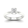 Thumbnail Image 1 of The Diamond Story 18ct White Gold Emerald Solitaire 0.37ct Diamond Ring