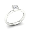 Thumbnail Image 1 of The Diamond Story 18ct White Gold Emerald Solitaire 0.37ct Diamond Ring