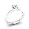 Thumbnail Image 2 of The Diamond Story 18ct White Gold Emerald Solitaire 0.37ct Diamond Ring