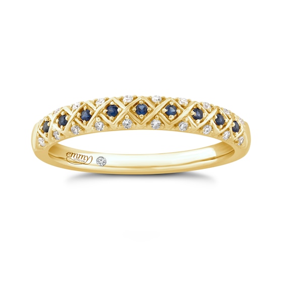 Emmy London 18ct Yellow Gold Sapphire and Diamond Ring