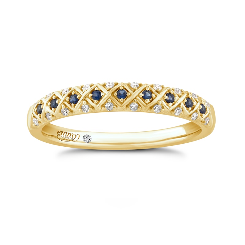 Main Image 1 of Emmy London 18ct Yellow Gold Sapphire & Diamond Ring