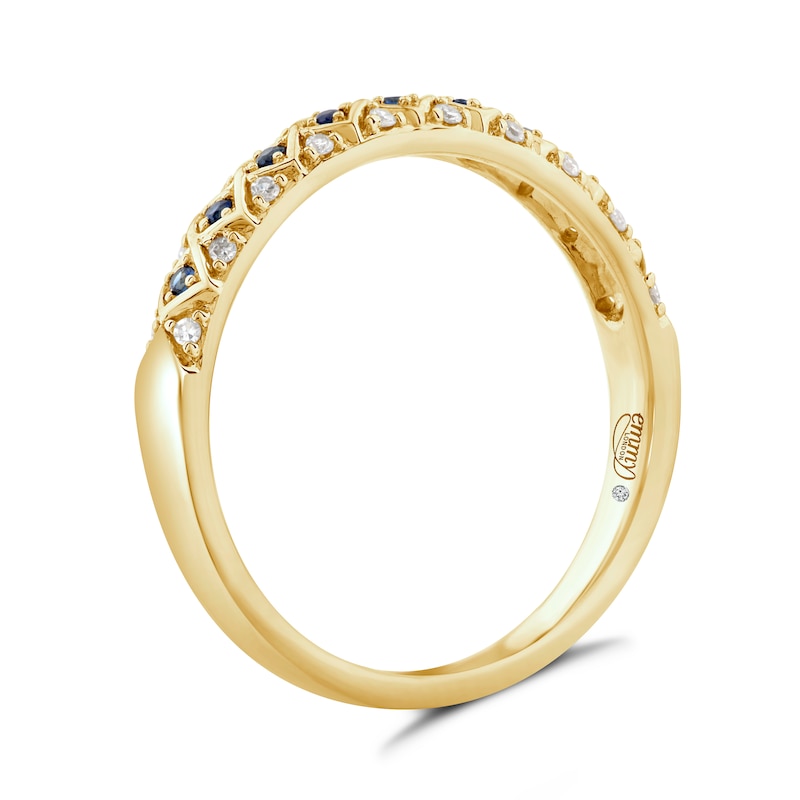 Main Image 3 of Emmy London 18ct Yellow Gold Sapphire & Diamond Ring