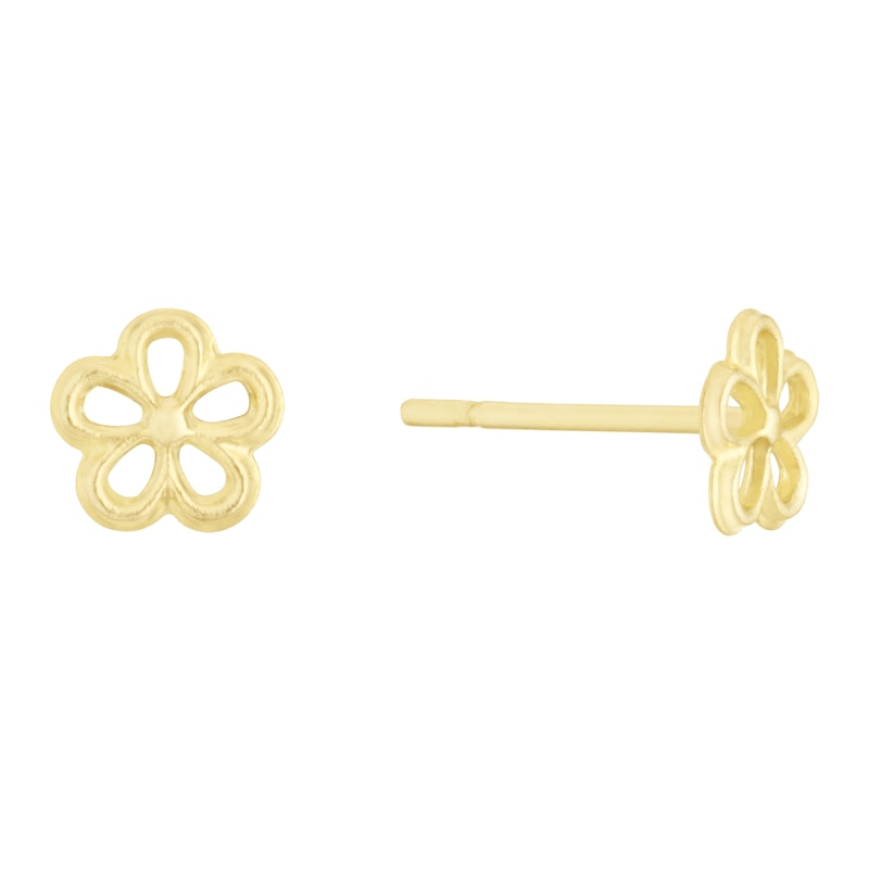 Children's 9ct Yellow Gold 5 Petal Daisy Stud Earrings