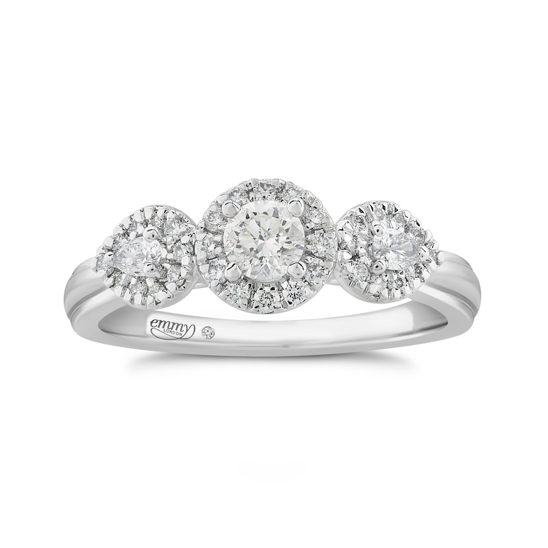 Main Image 1 of Emmy London 18ct White Gold 0.50ct Diamond Triology Ring