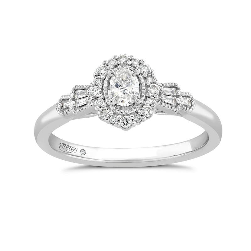 Main Image 3 of Emmy London 9ct White Gold 0.25ct Total Diamond Ring
