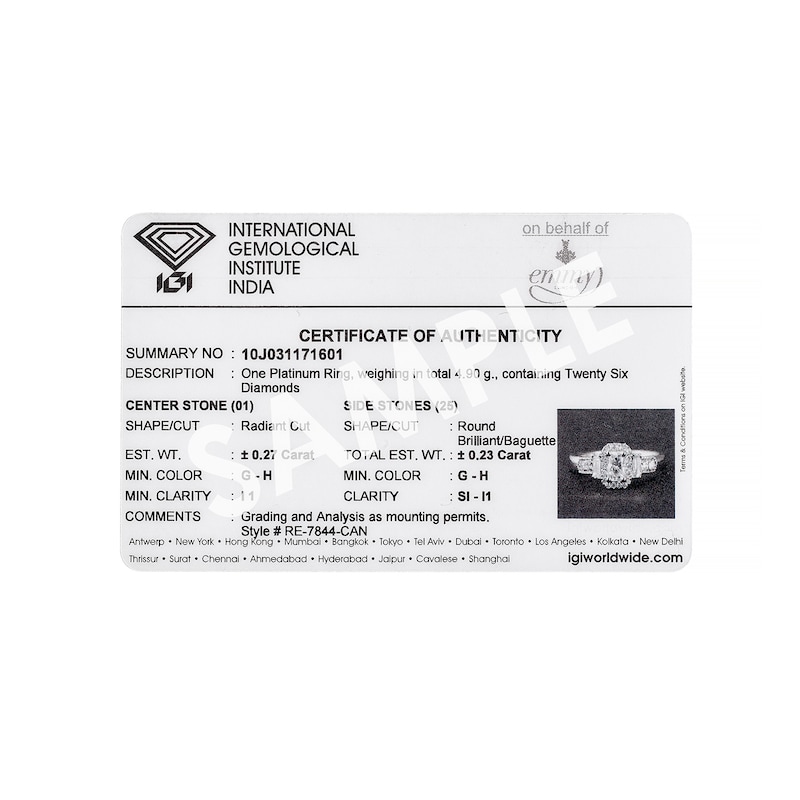 Main Image 5 of Emmy London Platinum 0.33ct Total Diamond Ring