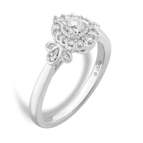 Emmy London 18ct White Gold 0.33ct Diamond Round Halo Ring