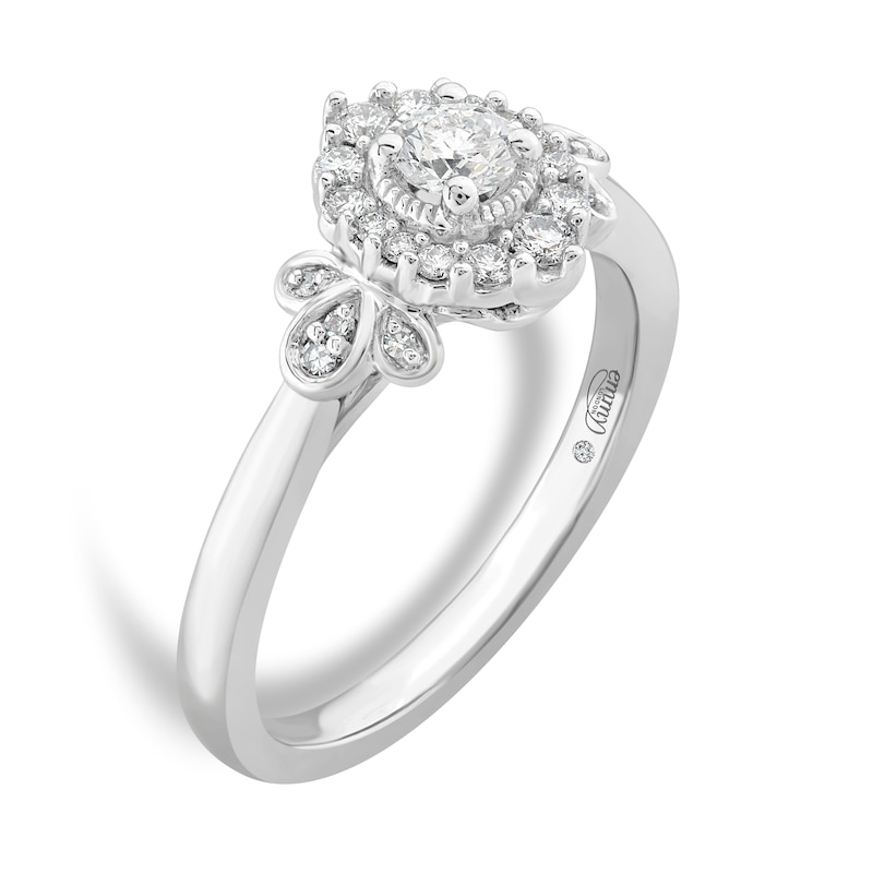 Main Image 1 of Emmy London 18ct White Gold 0.33ct Diamond Round Halo Ring