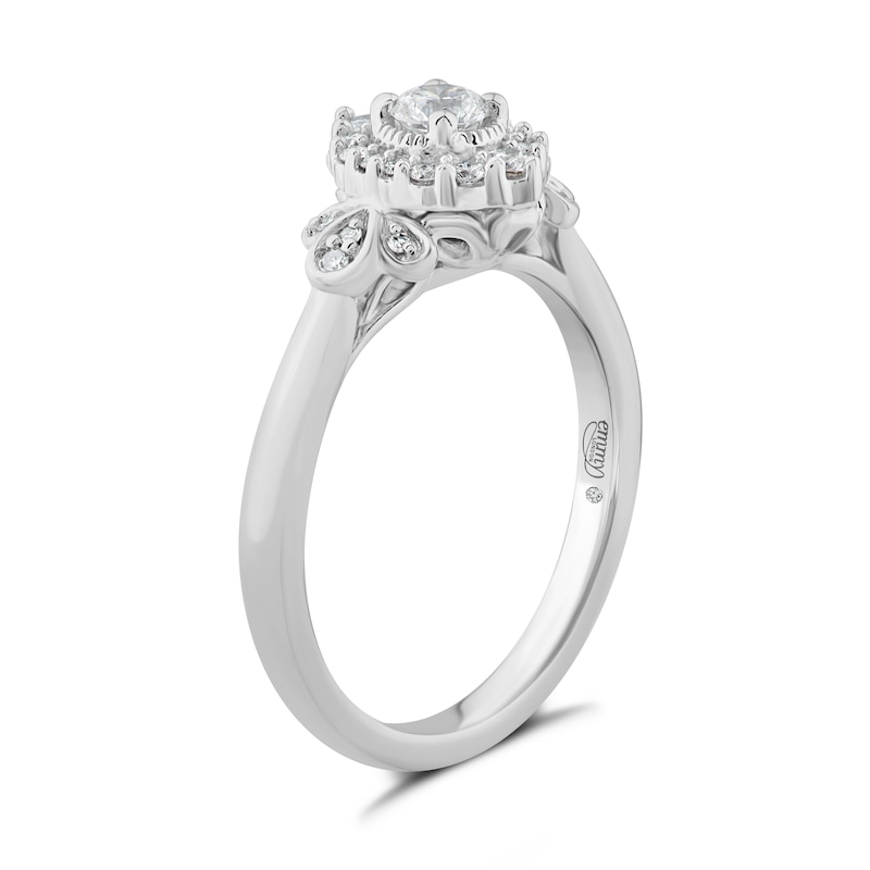 Main Image 2 of Emmy London 18ct White Gold 0.33ct Diamond Round Halo Ring