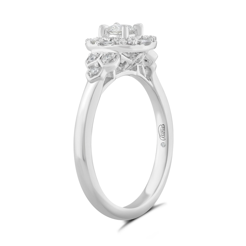 Emmy London 18ct White Gold 0.33ct Diamond Cushion Halo Ring