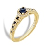 Thumbnail Image 1 of Emmy London 18ct Yellow Gold Sapphire & Diamond Halo Ring