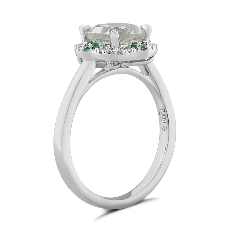 Main Image 2 of Emmy London 18ct White Gold Green Quartz & Diamond Ring