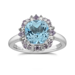 Emmy London 18ct White Gold Colour Gemstone & Diamond Ring