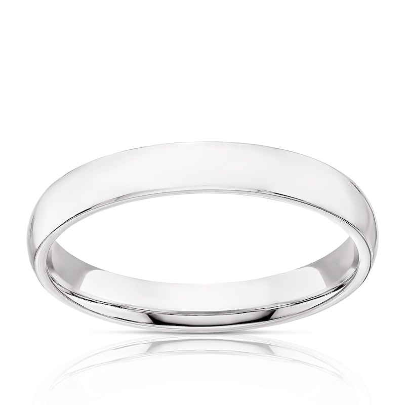 9ct White Gold 3mm Extra Heavy Court Ring