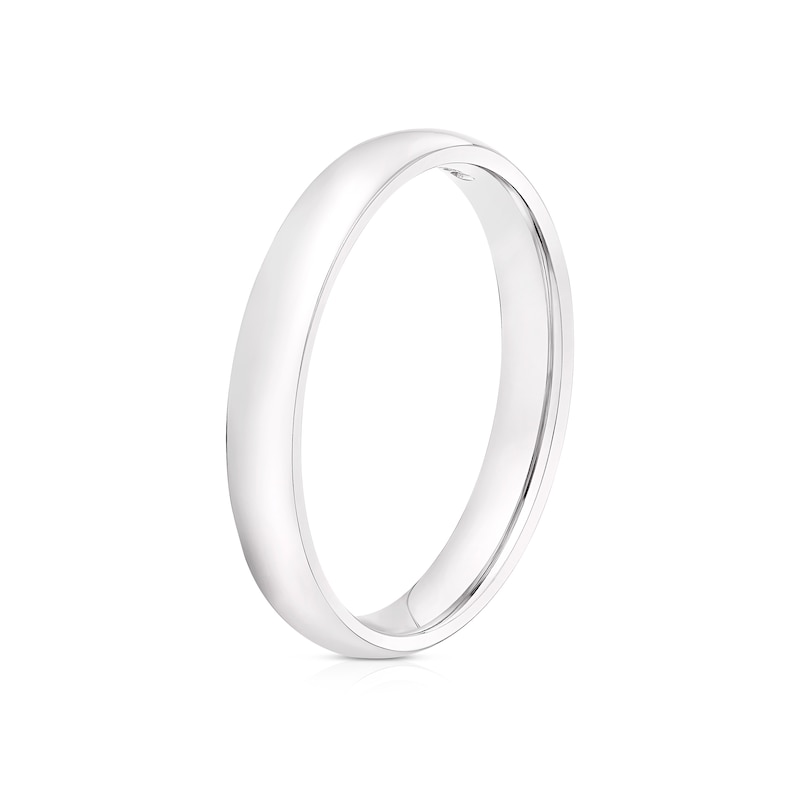 Main Image 2 of 9ct White Gold 3mm Extra Heavy Court Ring
