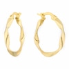 Thumbnail Image 0 of Together Silver & 9ct Bonded Gold Twist 15mm Hoop Earrings