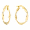 Thumbnail Image 1 of Together Silver & 9ct Bonded Gold Twist 15mm Hoop Earrings