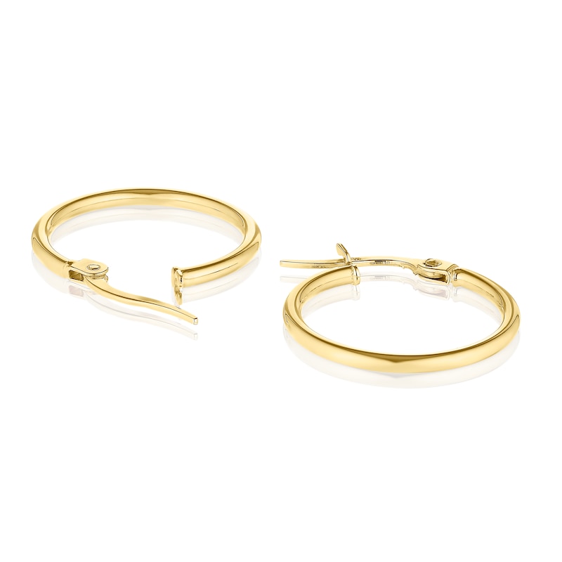Main Image 2 of 9ct Yellow Gold Hoop Earrings 15mm