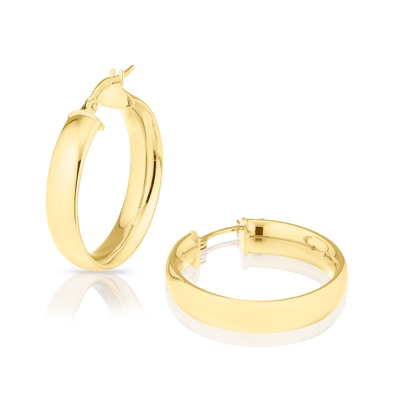 Main Image 1 of 9ct Yellow Gold Curved Hoop Earrings