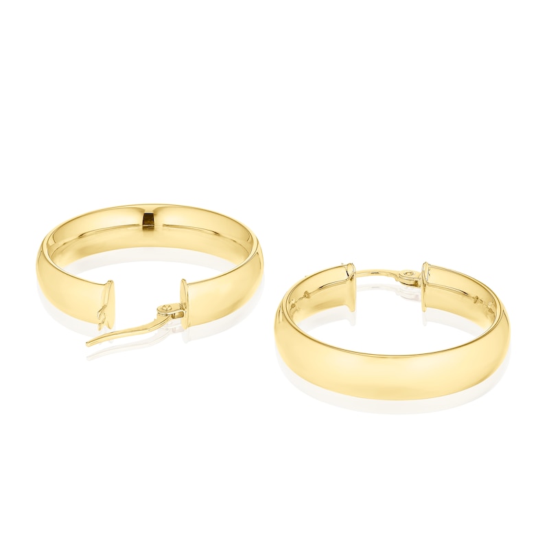 9ct Yellow Gold Curved Hoop Earrings