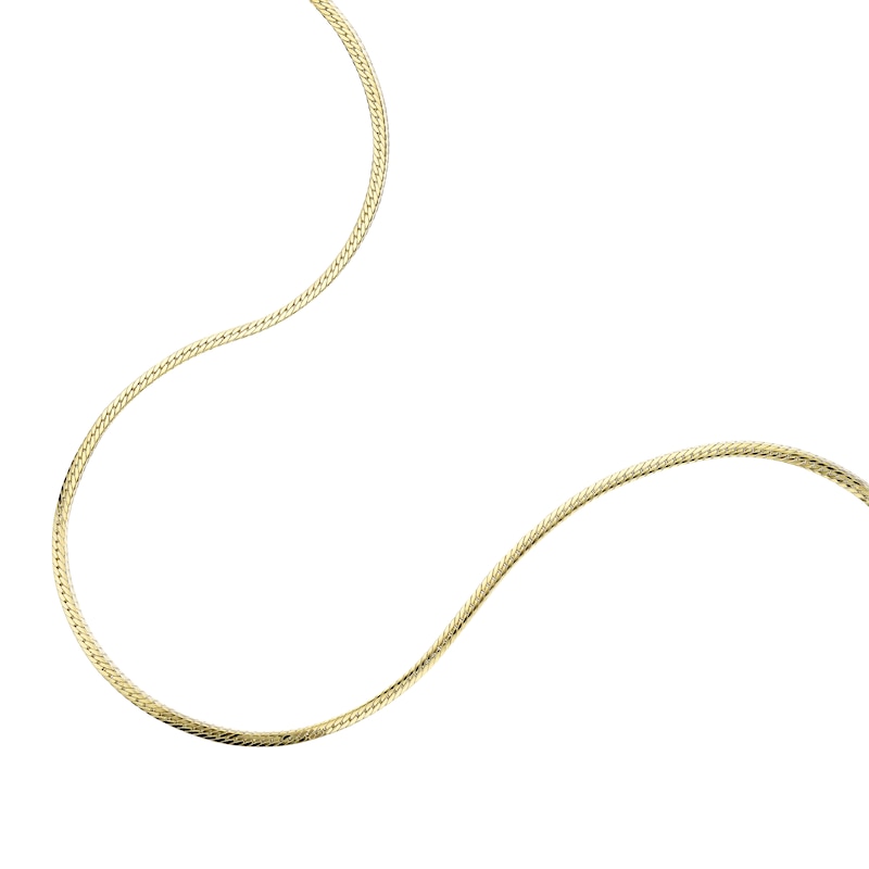 Main Image 2 of 9ct Yellow Gold Herringbone Chain 15inch + 2inch