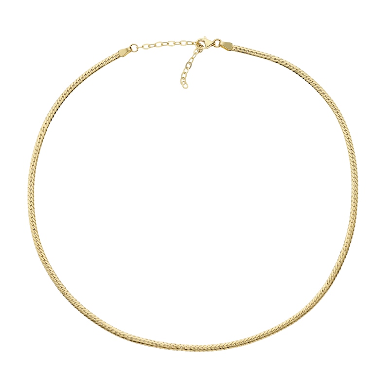 Main Image 3 of 9ct Yellow Gold Herringbone Chain 15inch + 2inch