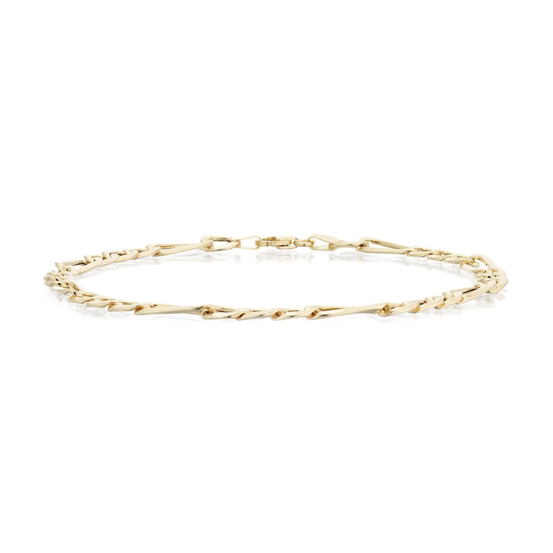 9ct Yellow Gold 9'' Figaro Chain Bracelet