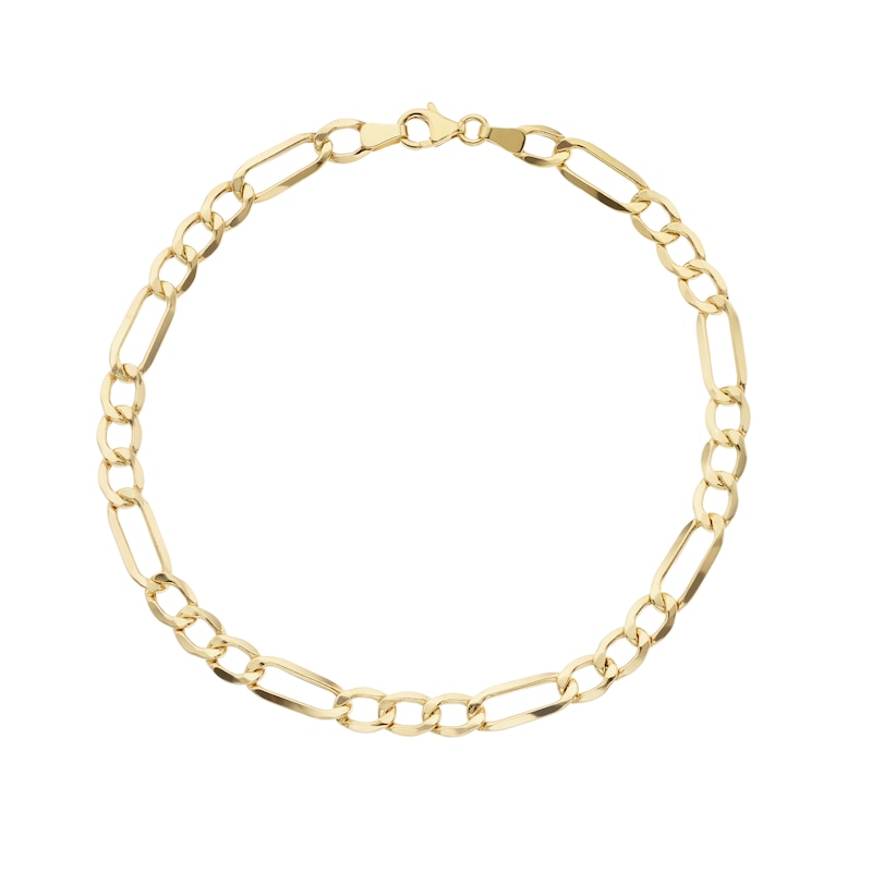 Main Image 2 of 9ct Yellow Gold 9'' Figaro Chain Bracelet