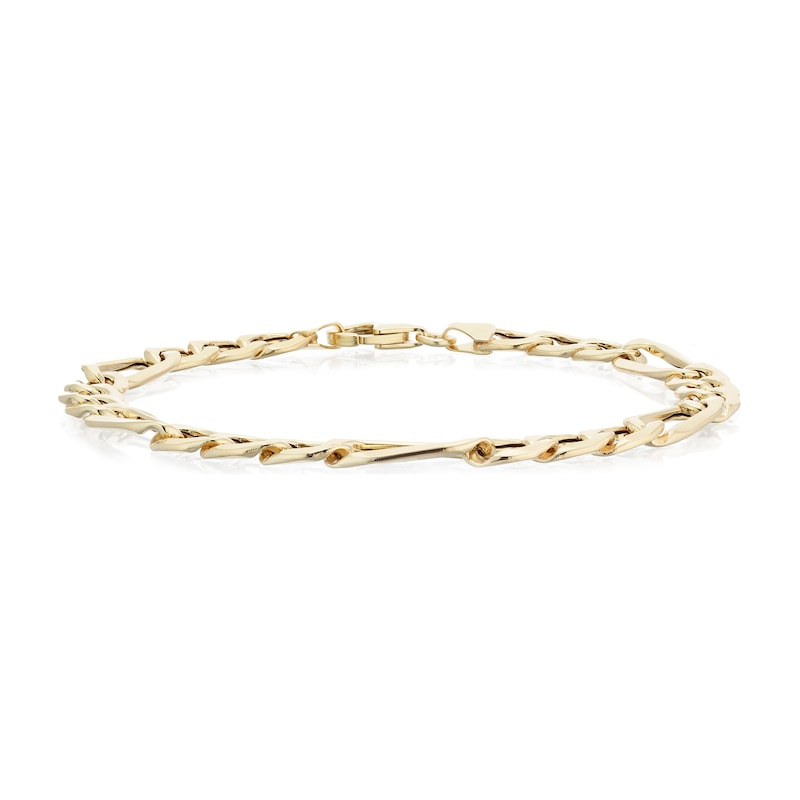 Main Image 1 of 9ct Yellow Gold 8'' Figaro Chain Bracelet