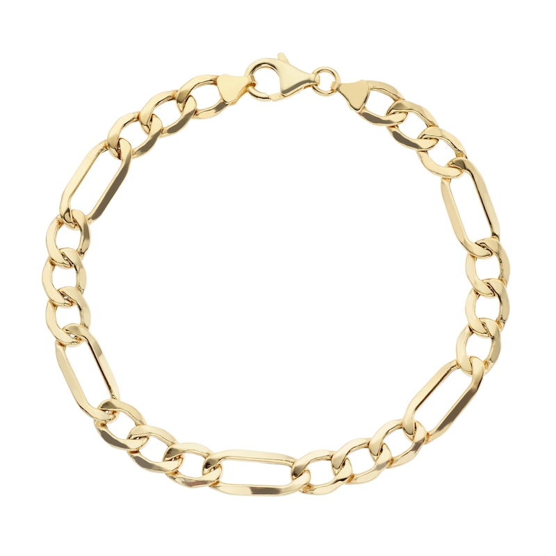 Main Image 2 of 9ct Yellow Gold 8'' Figaro Chain Bracelet