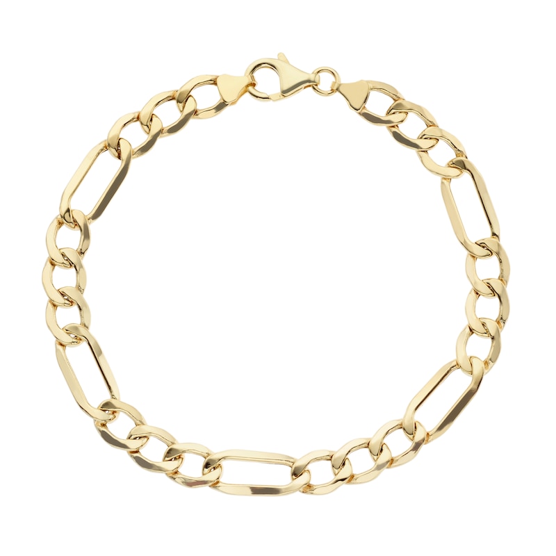 9ct Yellow Gold 8'' Figaro Chain Bracelet