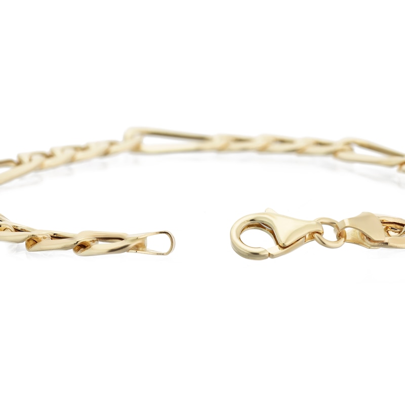 Main Image 3 of 9ct Yellow Gold 8'' Figaro Chain Bracelet