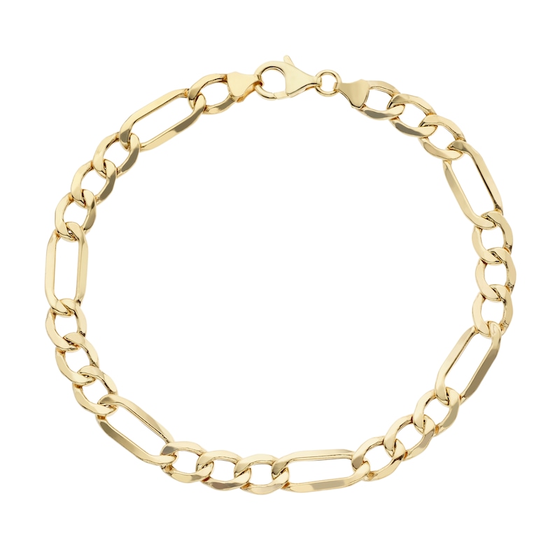 9ct Yellow Gold 9'' Figaro Chain Bracelet