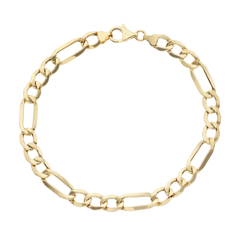 Main Image 2 of 9ct Yellow Gold 9'' Figaro Chain Bracelet