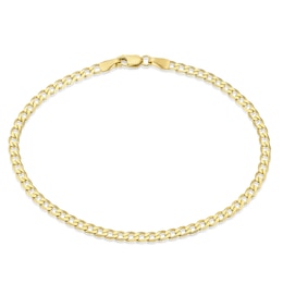 9ct Yellow Gold Solid 8'' Curb Chain Bracelet
