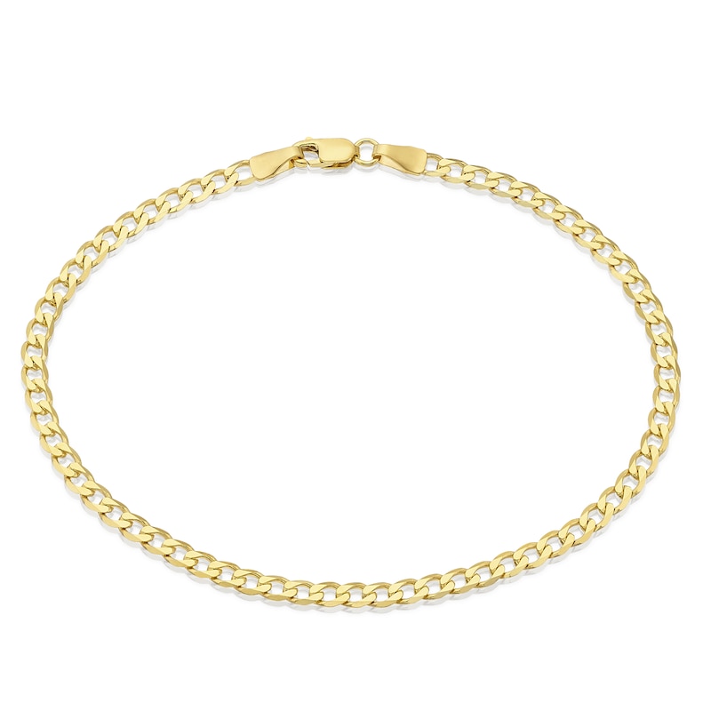 Main Image 1 of 9ct Yellow Gold Solid 8'' Curb Chain Bracelet