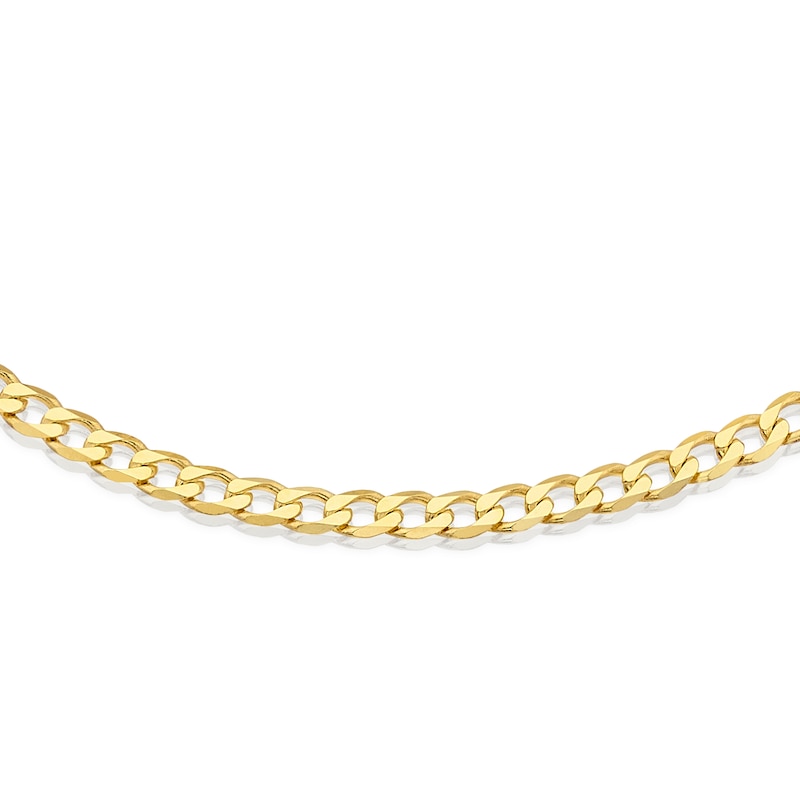 Main Image 2 of 9ct Yellow Gold Solid 8'' Curb Chain Bracelet