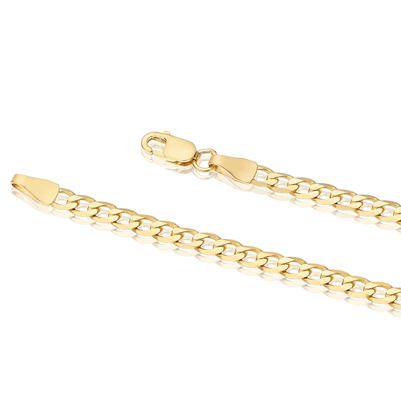 Main Image 3 of 9ct Yellow Gold Solid 8'' Curb Chain Bracelet
