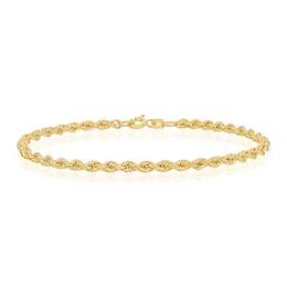 9ct Yellow Gold 8&quot; 60 Gauge Rope Chain Bracelet