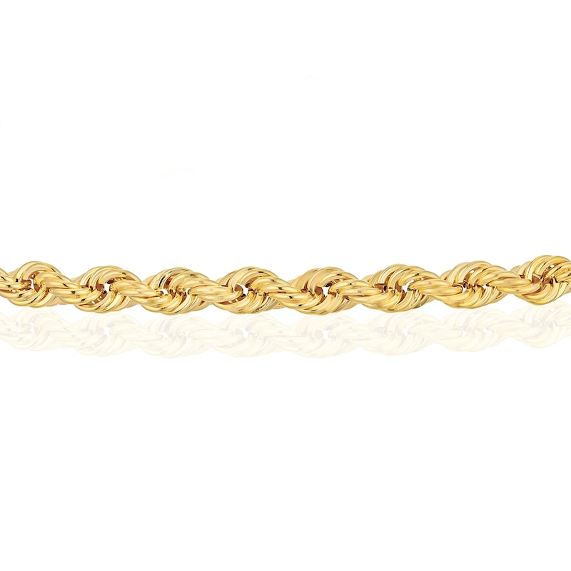 Main Image 2 of 9ct Yellow Gold 8" 60 Gauge Rope Chain Bracelet