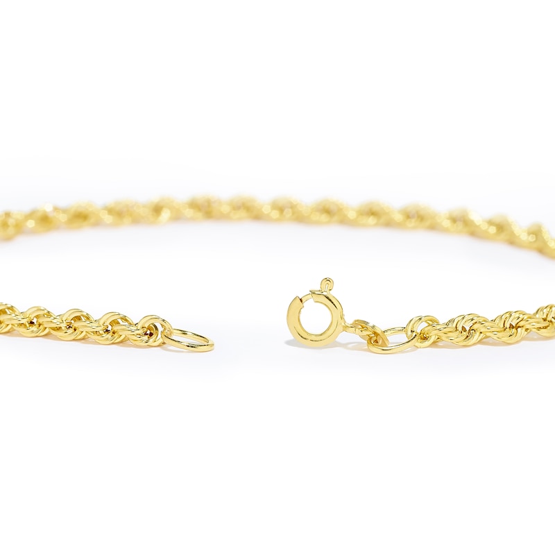 Main Image 3 of 9ct Yellow Gold 8" 60 Gauge Rope Chain Bracelet