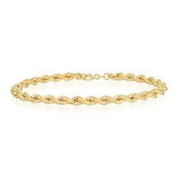 9ct Yellow Gold 8" 80 Gauge Rope Chain Bracelet