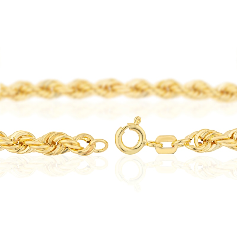 Main Image 3 of 9ct Yellow Gold 8" 80 Gauge Rope Chain Bracelet