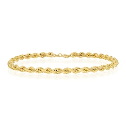 9ct Yellow Gold 9'' Rope Chain Bracelet