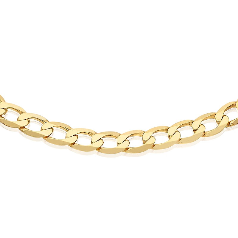 9ct Yellow Gold 9'' Solid Curb Chain Bracelet