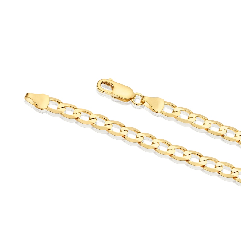 9ct Yellow Gold 9'' Solid Curb Chain Bracelet | H.Samuel