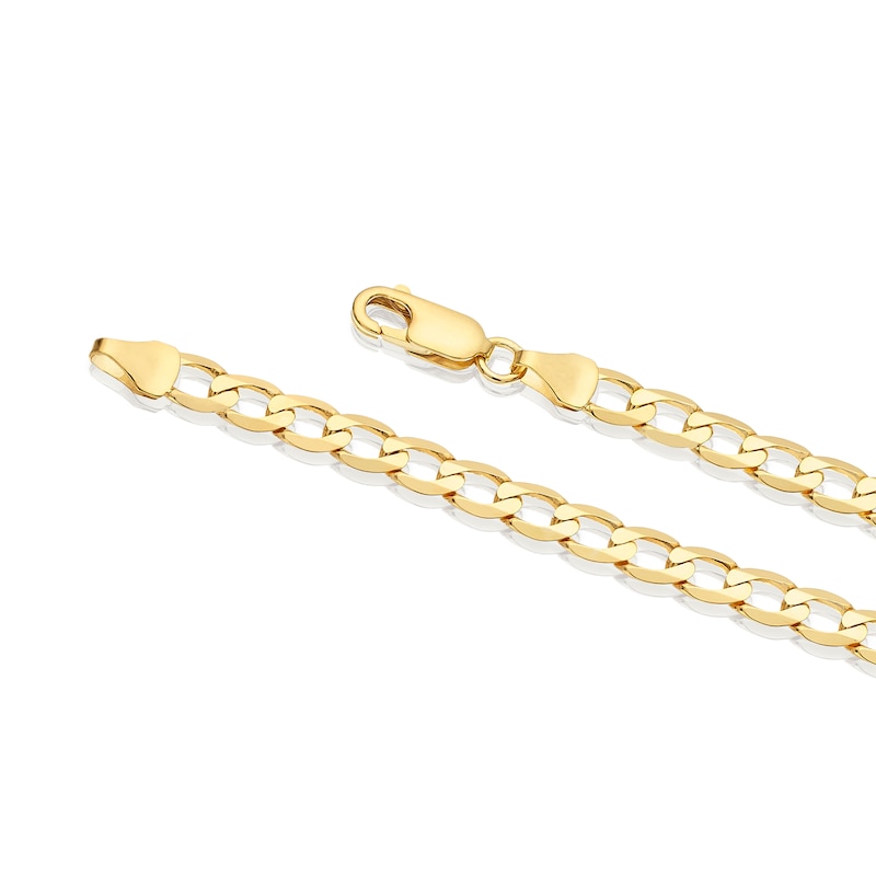 Main Image 3 of 9ct Yellow Gold 9'' Solid Curb Chain Bracelet